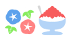 かき氷とアサガオ　透過png