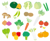 いろいろな野菜のイラストセット　透過(PNG)とベクター(EPS）データ