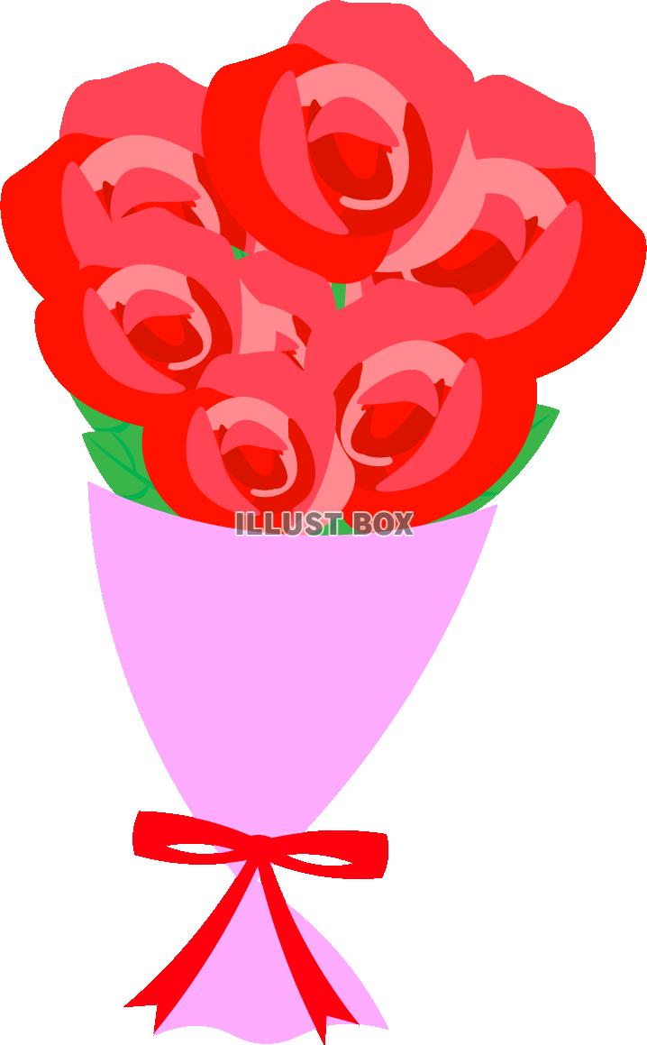 無料イラスト 透過png 赤いバラの花束
