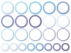 ブルー青色水色楕円形丸型楕円型まるマルえんリング状輪っかサークル球形丸枠丸フレー