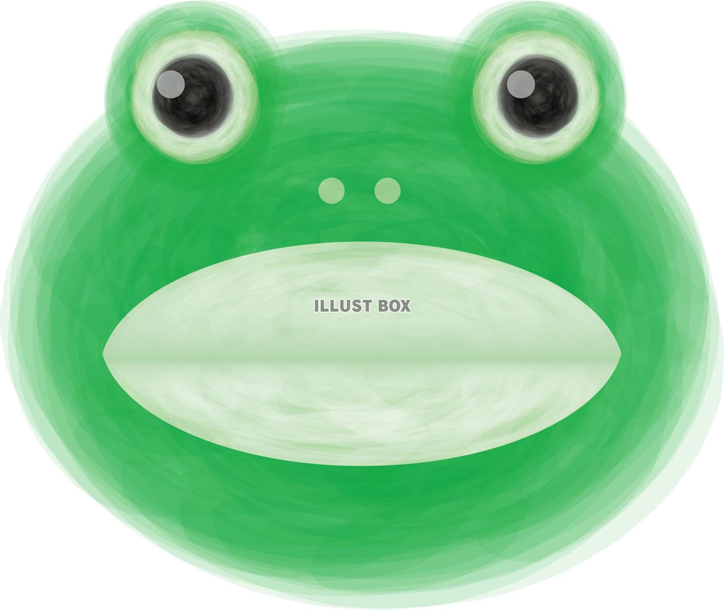 無料イラスト 梅雨6月満面の笑みかえるカエルのキャラクター蛙ワンポイントア