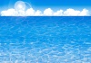 青空入道雲海波模様背景素材壁紙残暑見舞いグアム島透明な海透明感なみうちぎわ波うち