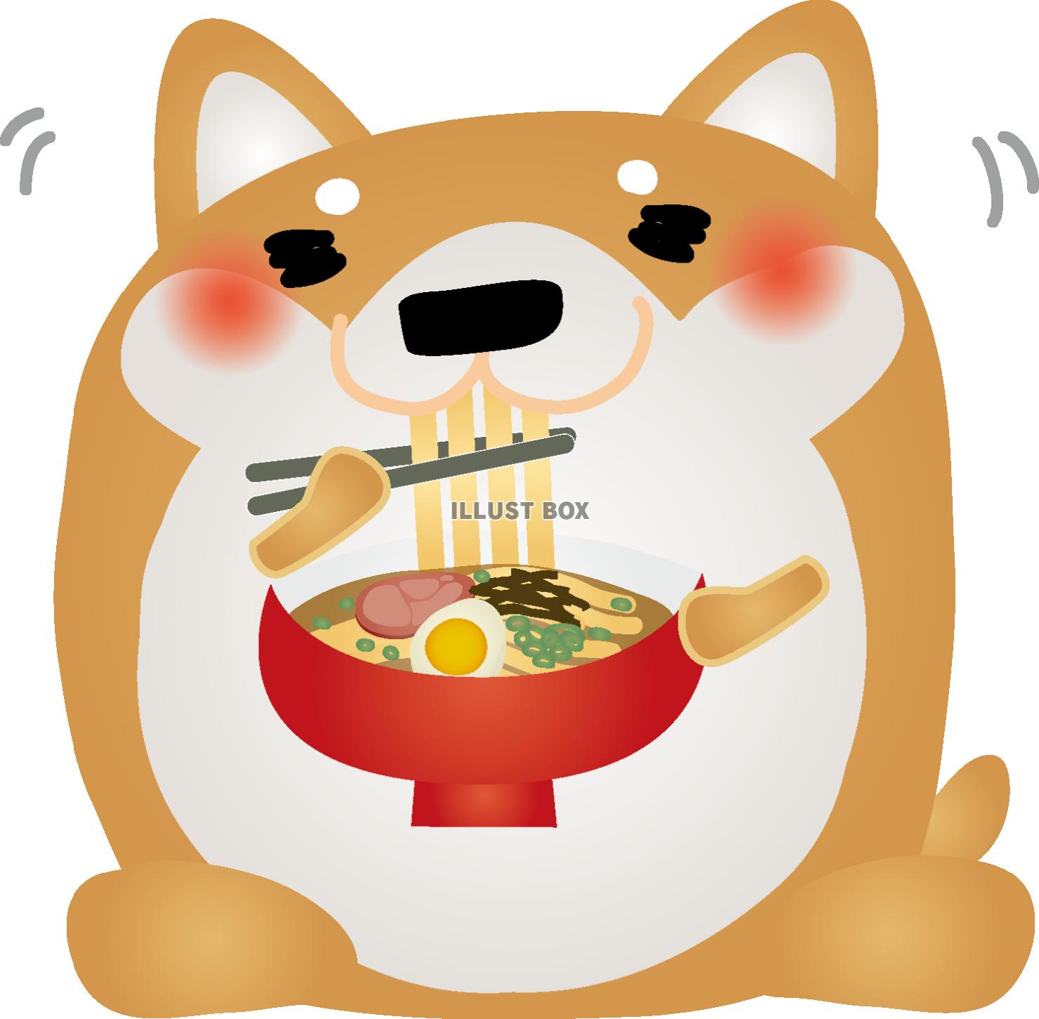 無料イラスト 柴犬ラーメン