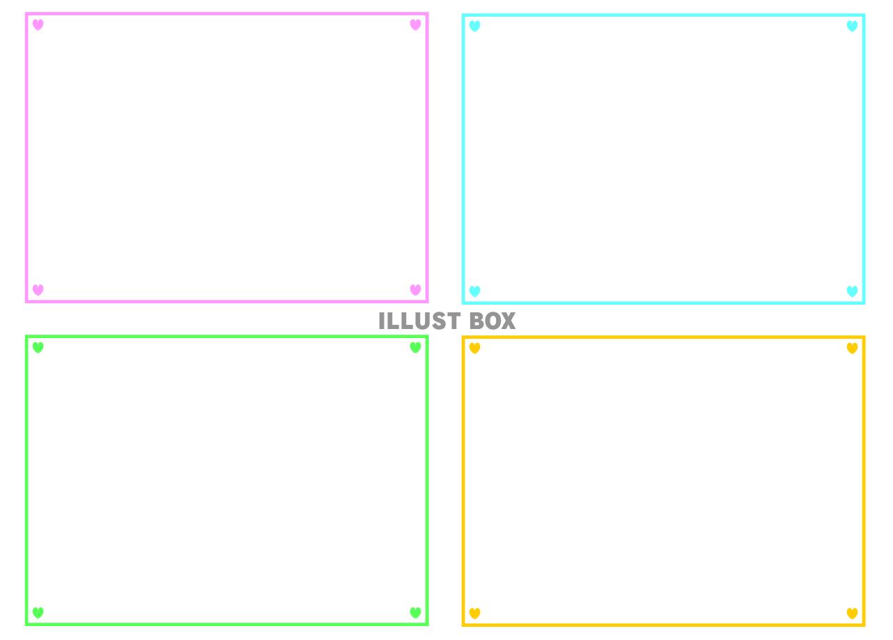 無料イラスト ハートのシンプルフレーム１