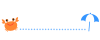 カニとパラソルライン　透過png