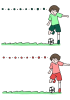 サッカー少年フレーム　赤・緑セット