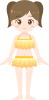 黄色い水着の女性