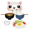 白ねこ和朝食