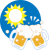 真夏　ビール　乾杯