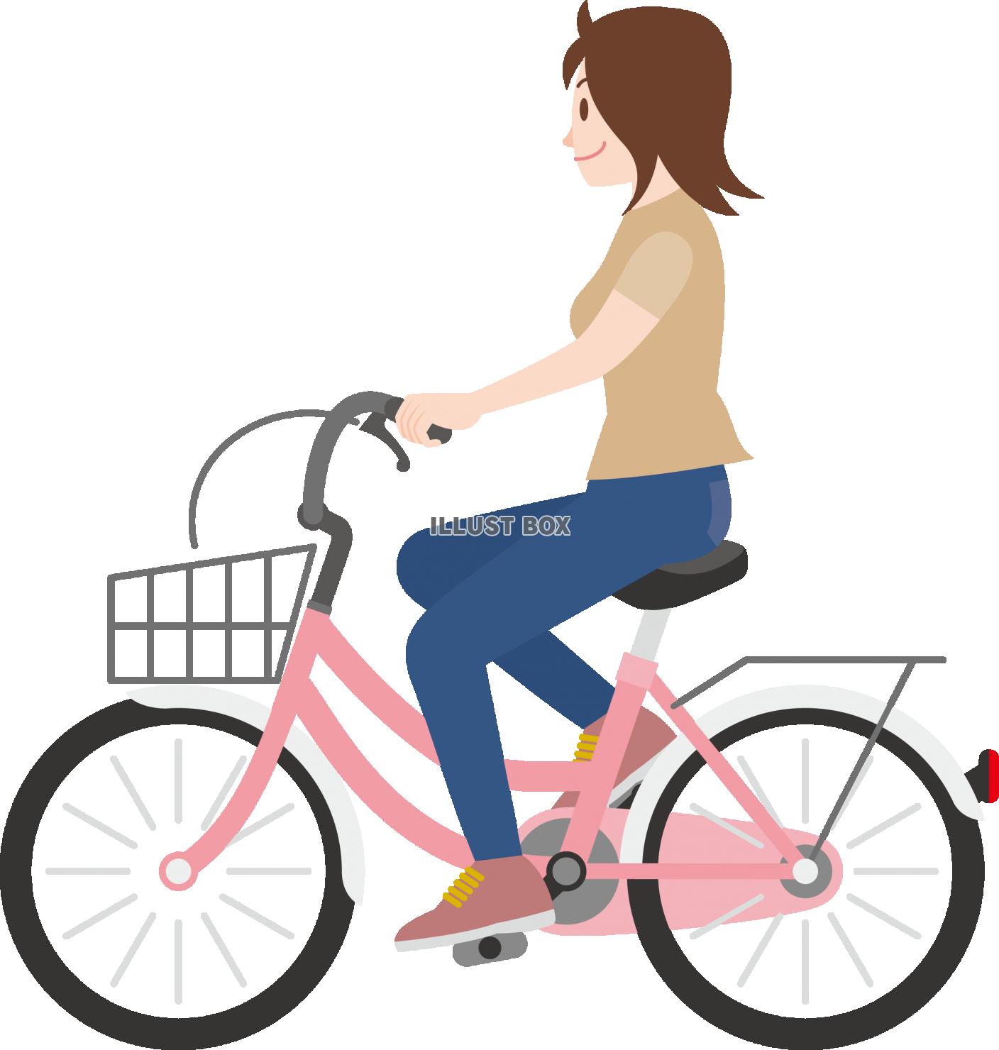 自転車 に 乗っ てる イラスト