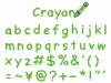 クレヨン手書きフォント　小文字と記号　緑