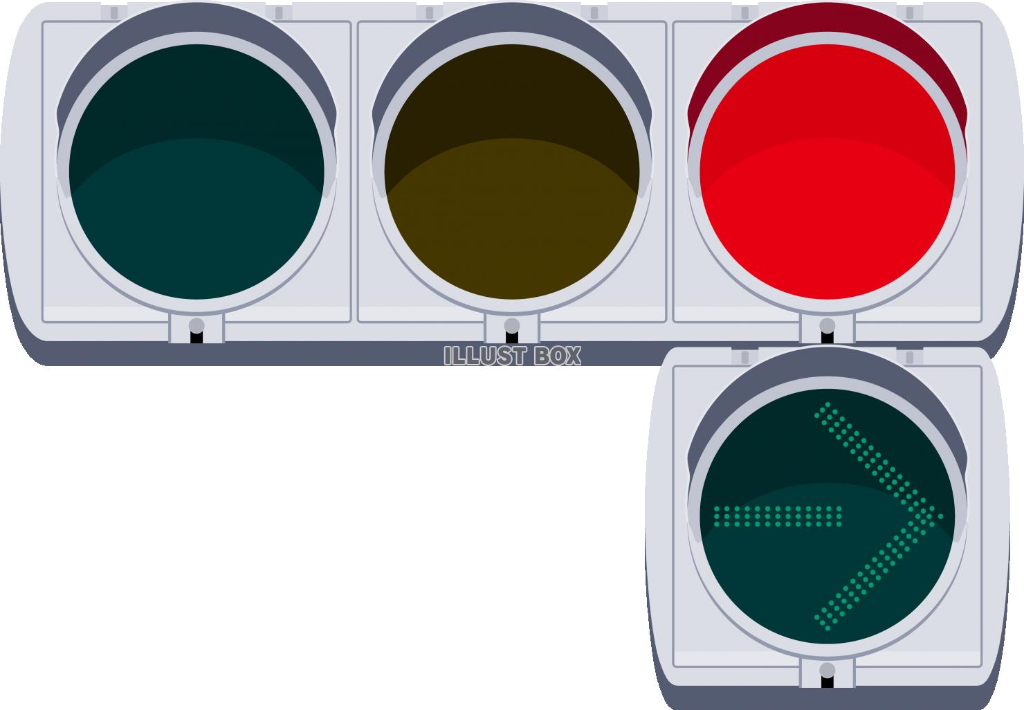 無料イラスト 信号機 右折 矢印