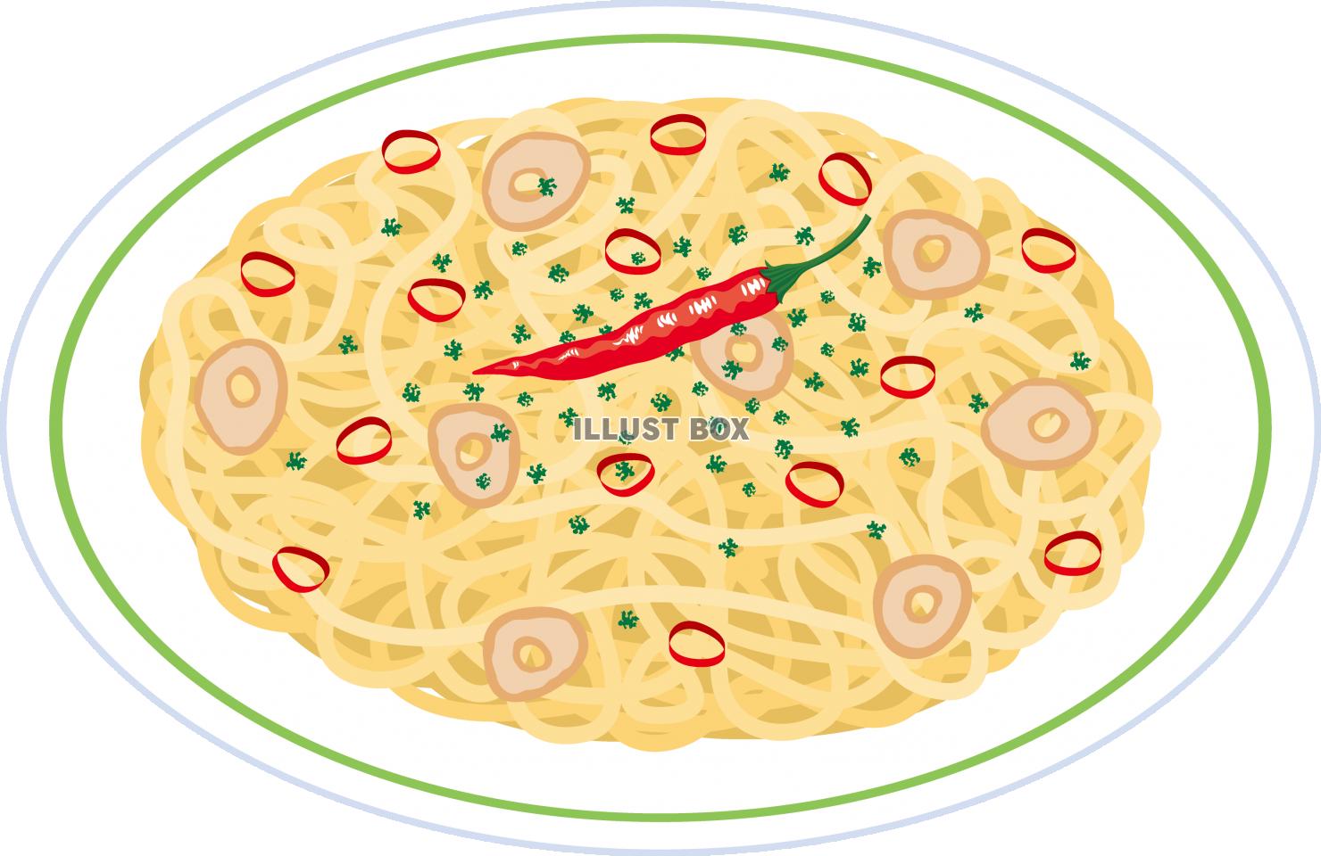 無料イラスト パスタ ペペロンチーノ