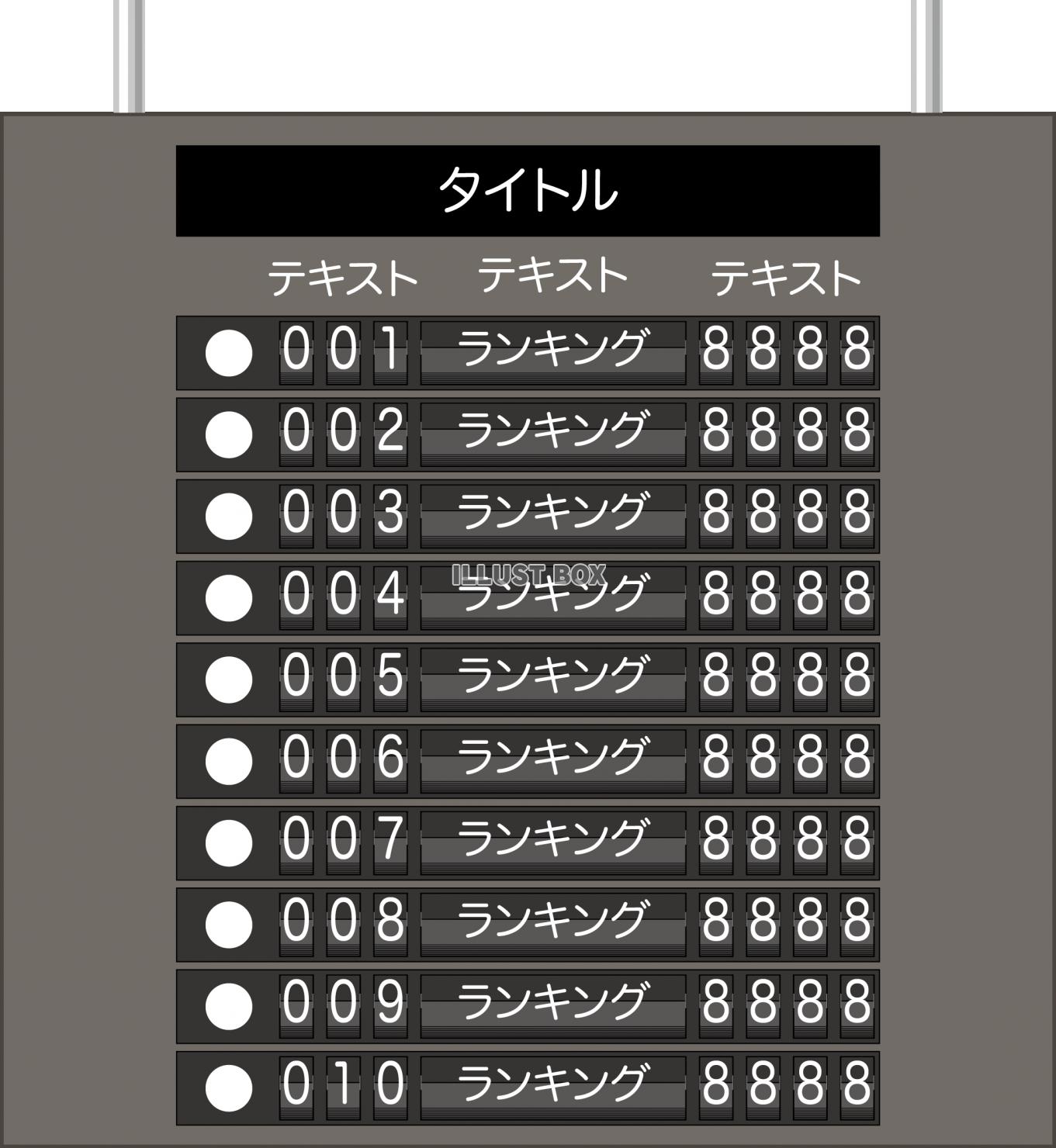 パタパタ　案内板　ランキングボード