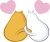 可愛いネコ　キャラクター　カップル