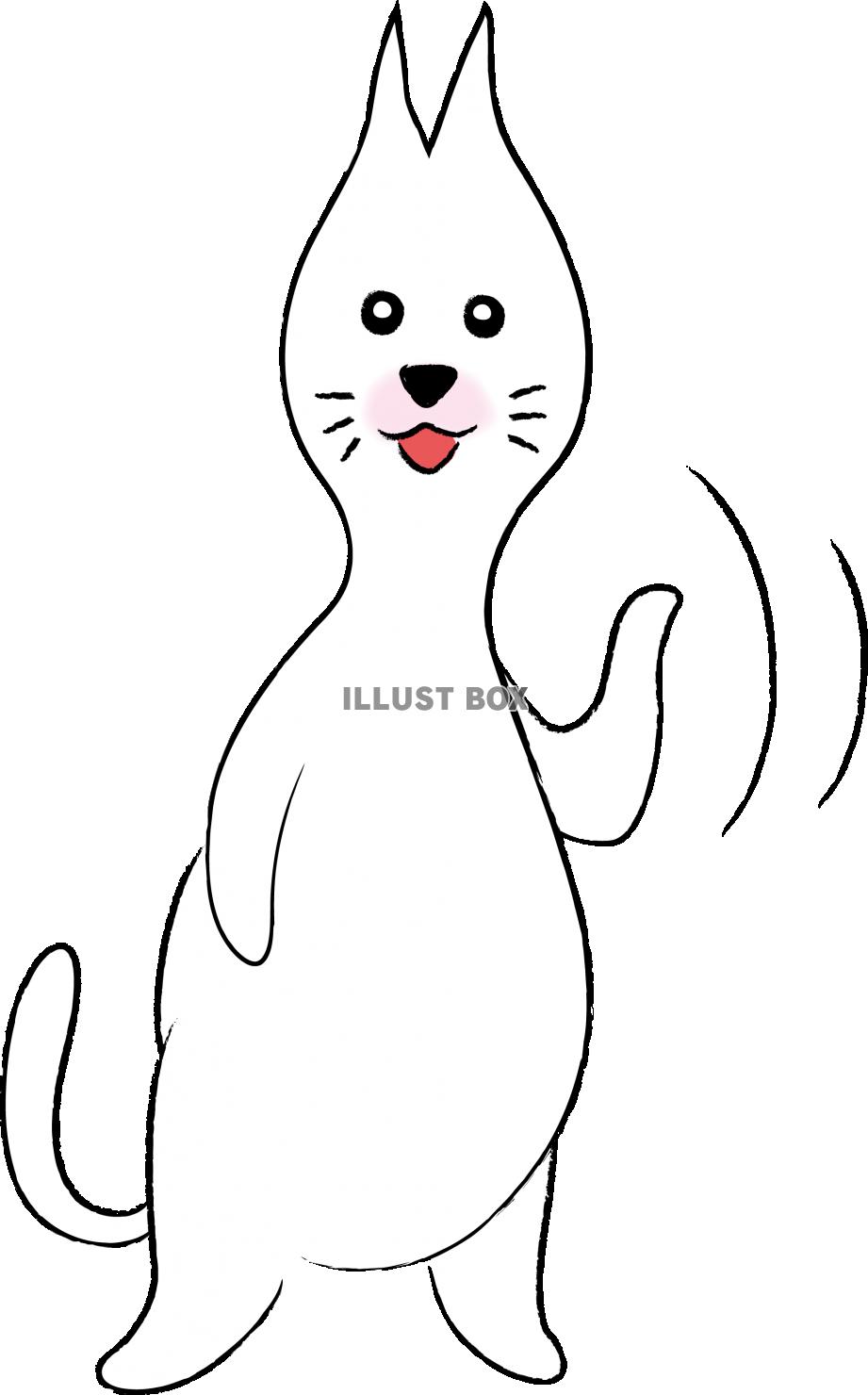 可愛いしろねこ　キャラクター　あいさつ