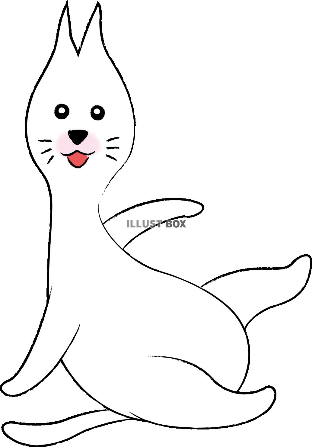 可愛いしろねこ　キャラクター　リラックス