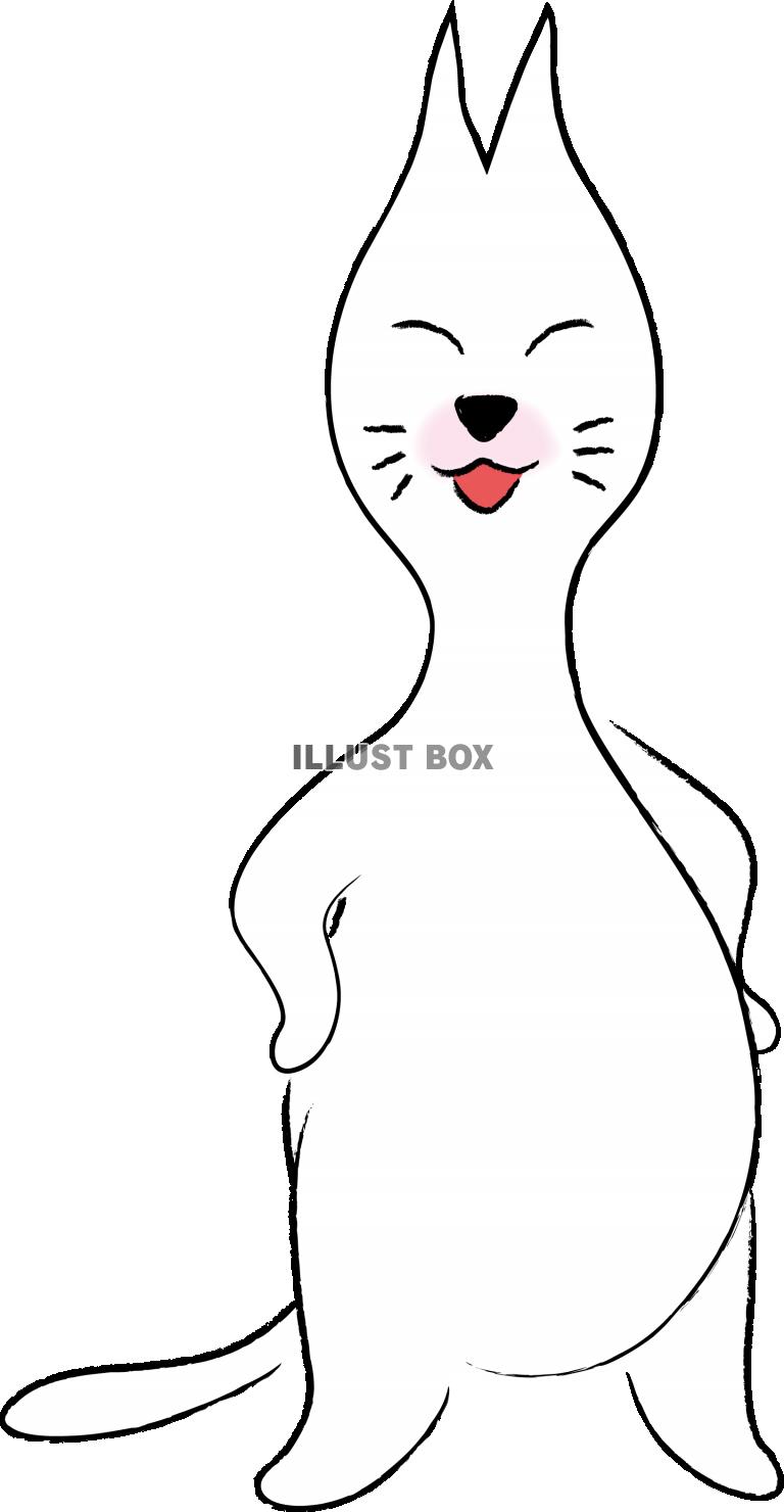 可愛いしろねこ　キャラクター　余裕