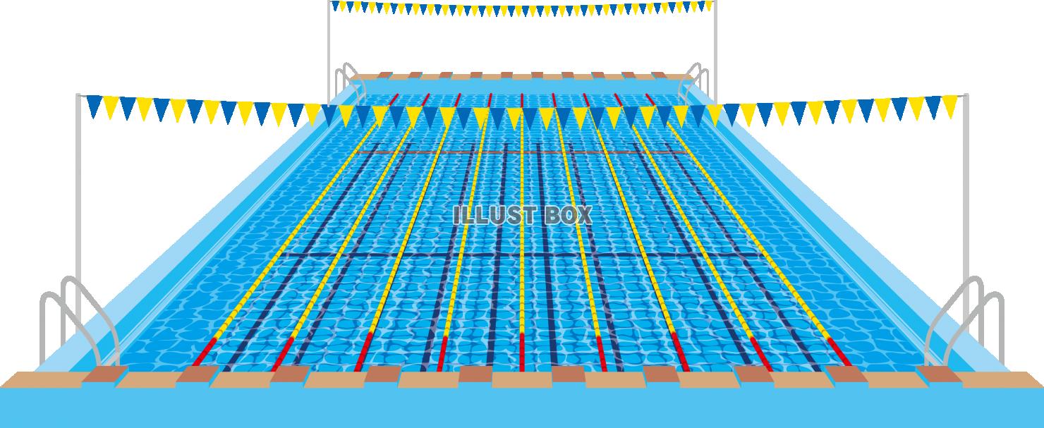 無料イラスト スイミングプール