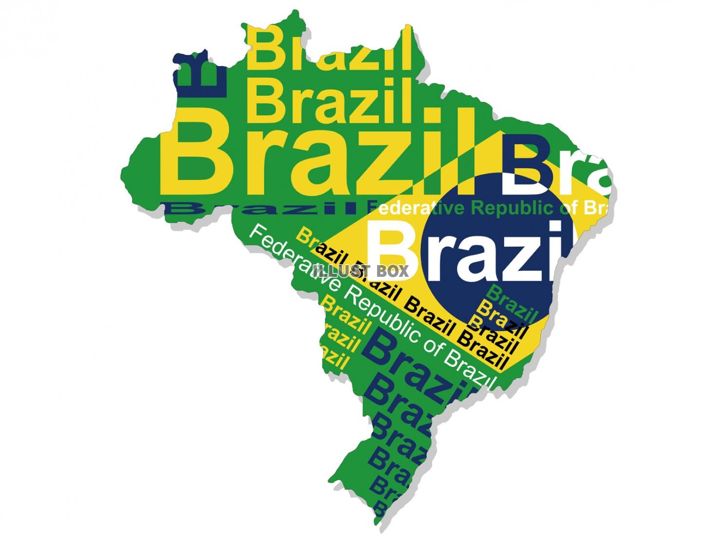 無料イラスト ブラジル地図のイラスト
