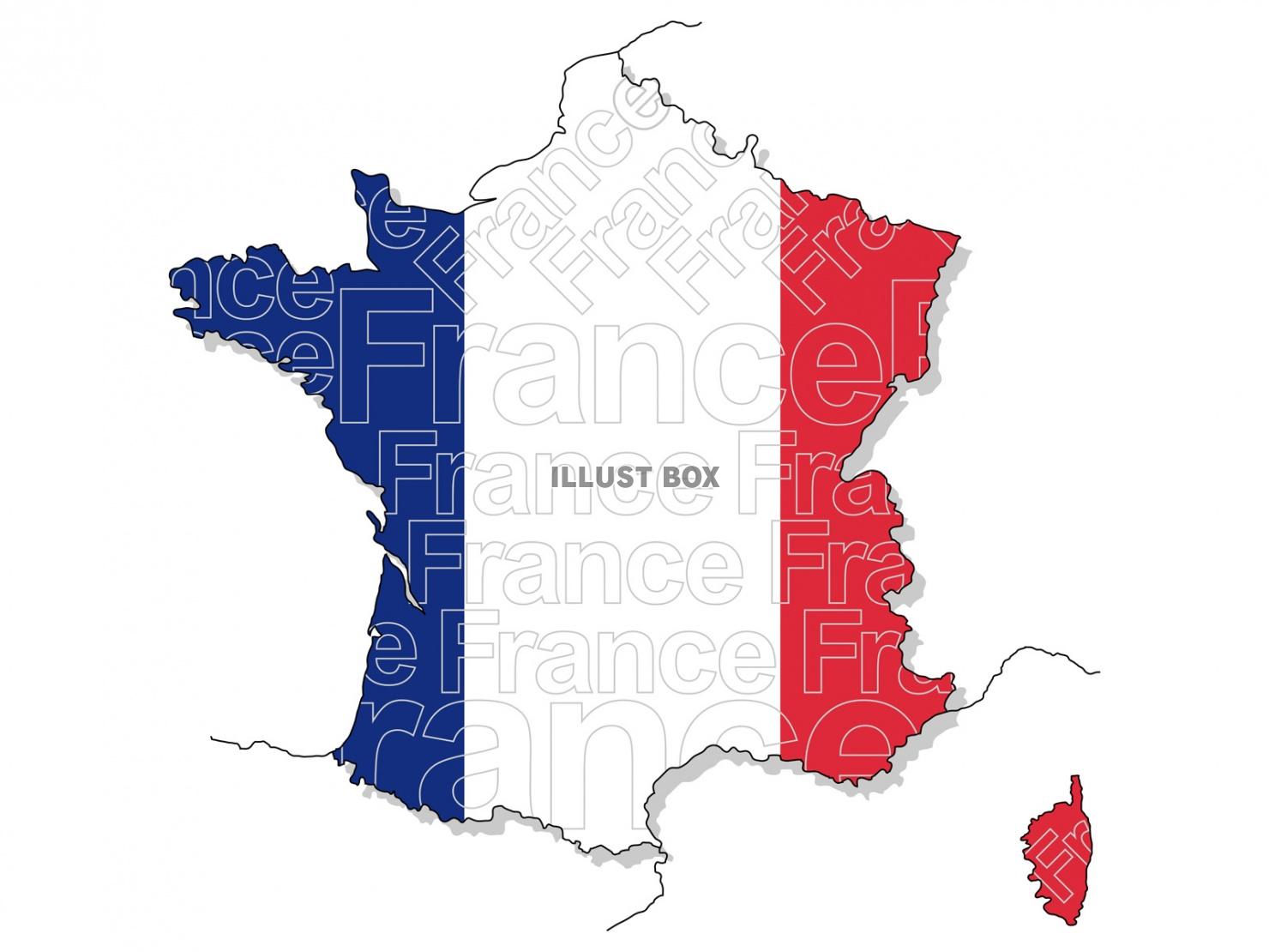 無料イラスト フランス地図のイラストレーション