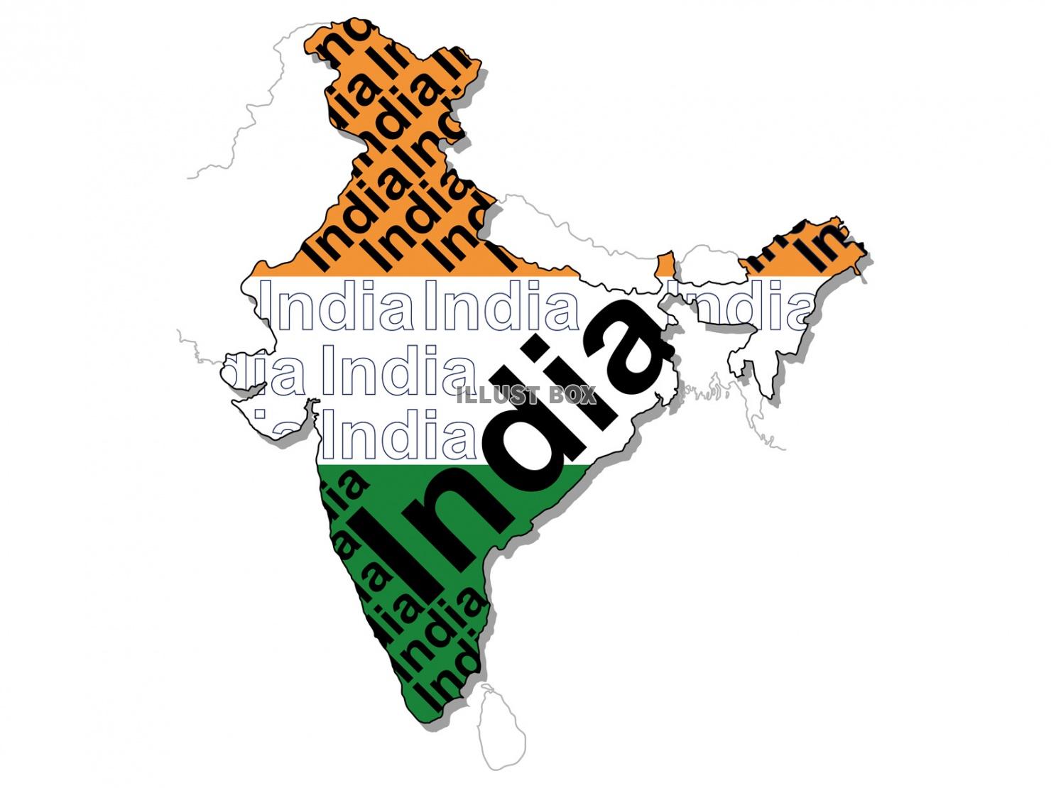 無料イラスト インド地図のイラストレーション