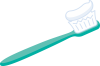 歯ブラシと歯磨き粉　グリーン