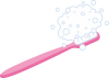 歯ブラシと歯磨き粉の泡　ピンク