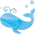 くじらイラスト【透過PNG】