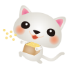 白ねこ豆まき