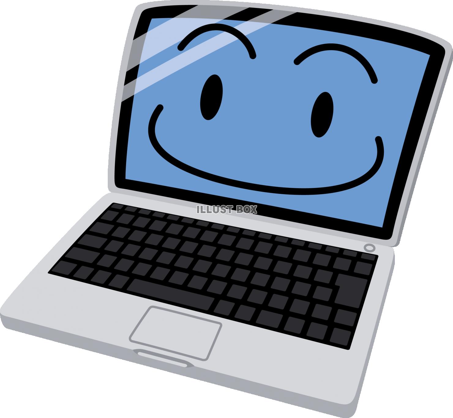 パソコン　キャラ　笑顔