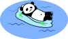 パンダさんの遊泳【PNG】