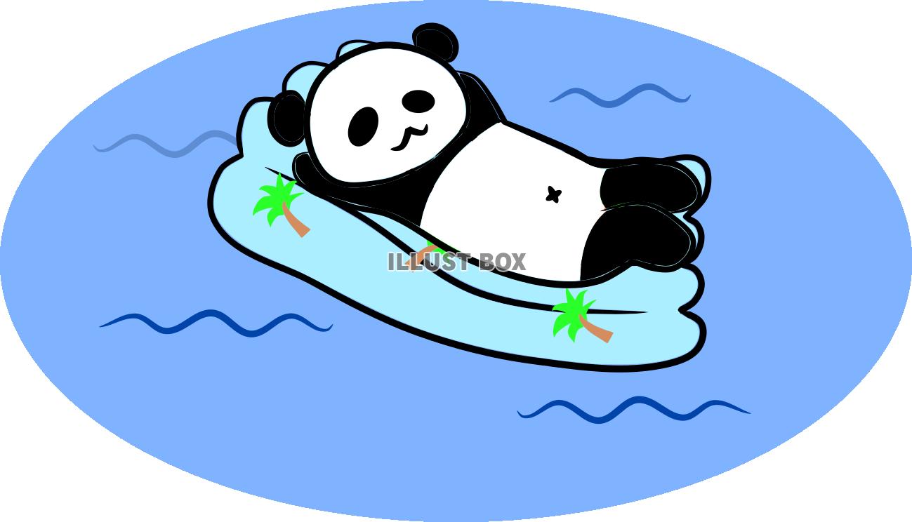 パンダさんの遊泳【PNG】