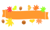 秋の橙色ラベル　透過png