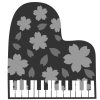 桜のピアノ　モノクロ