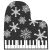 雪の結晶のピアノ　モノクロ