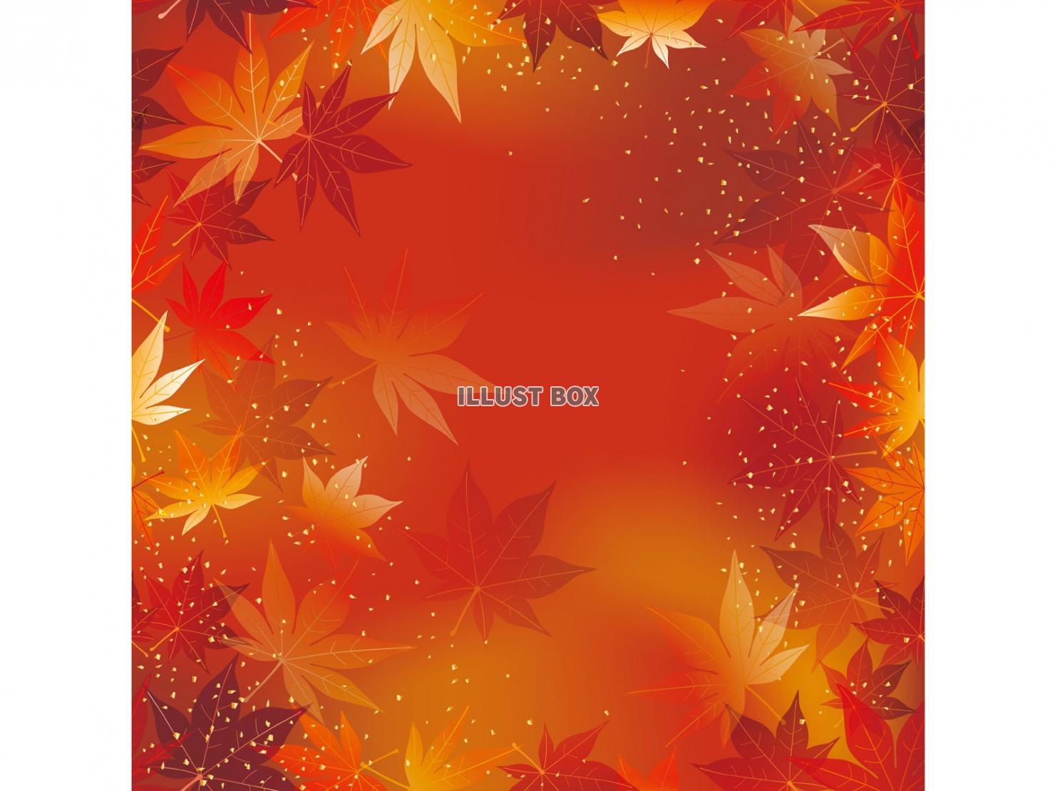 無料イラスト シームレスな秋の背景 正方形 赤