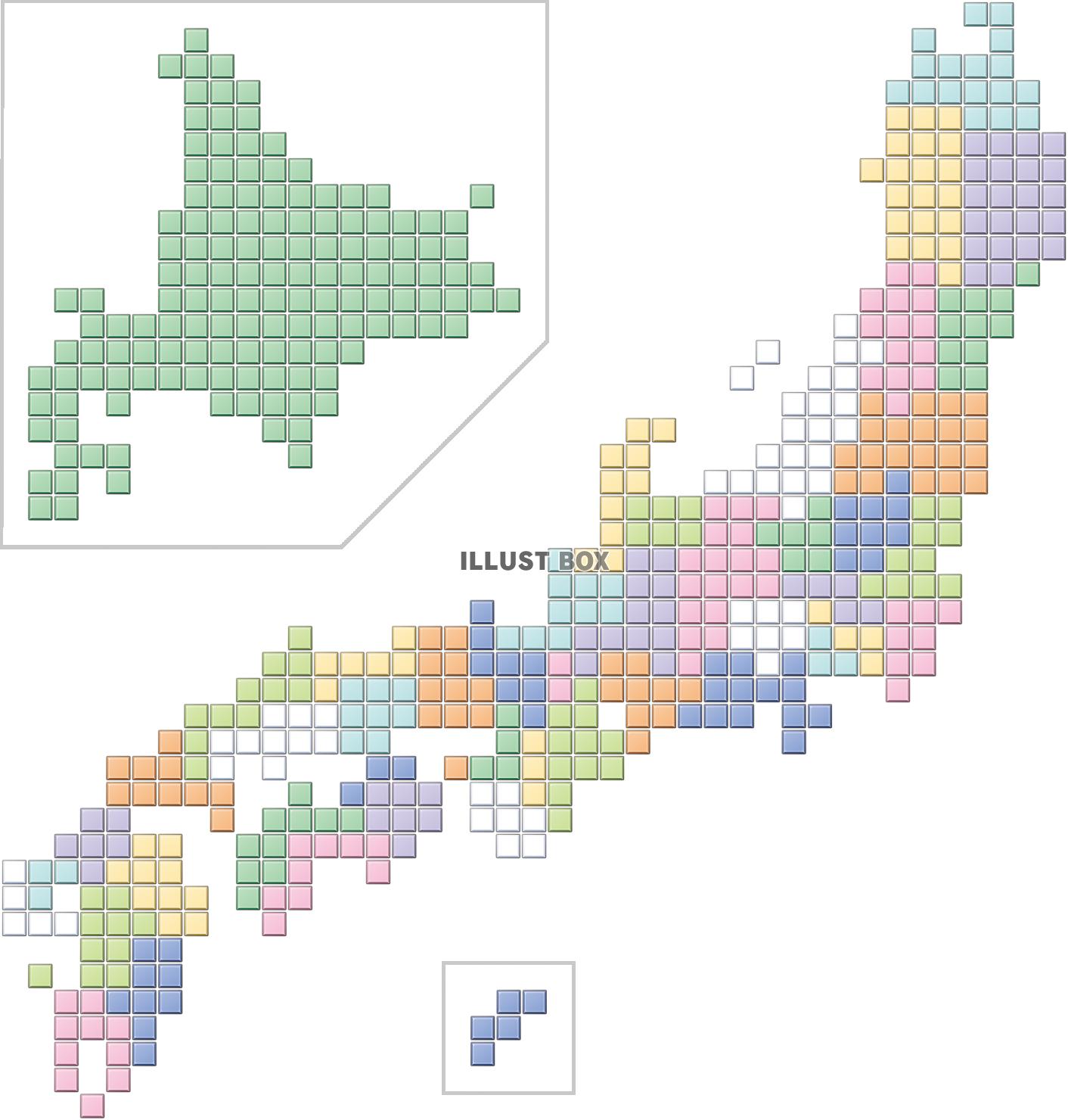日本地図　タイル