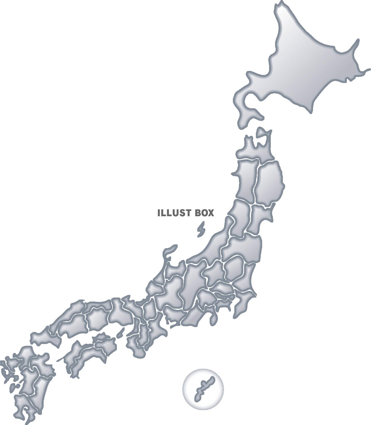 日本地図　金属