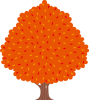 秋　紅葉した木