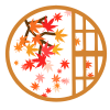 紅葉の窓　透過png