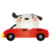 白犬ドライブ