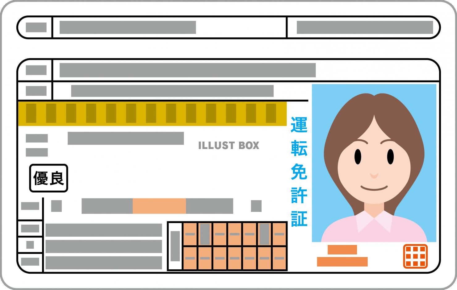 運転免許証　女性　ゴールド