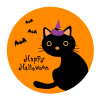 黒猫のハロウィン　透過ＰＮＧ