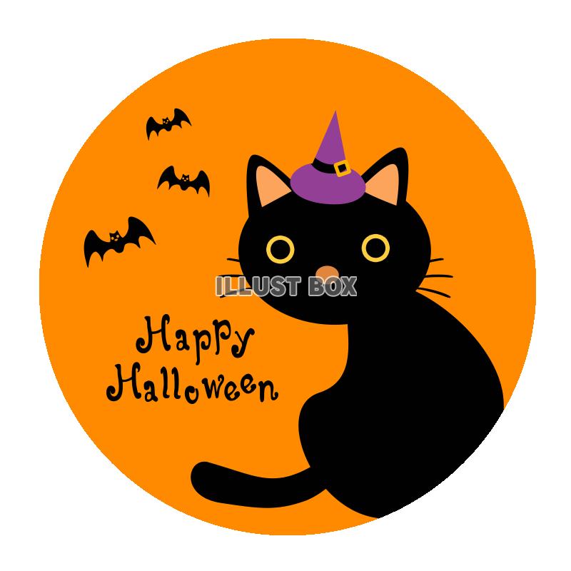 黒猫のハロウィン　透過ＰＮＧ