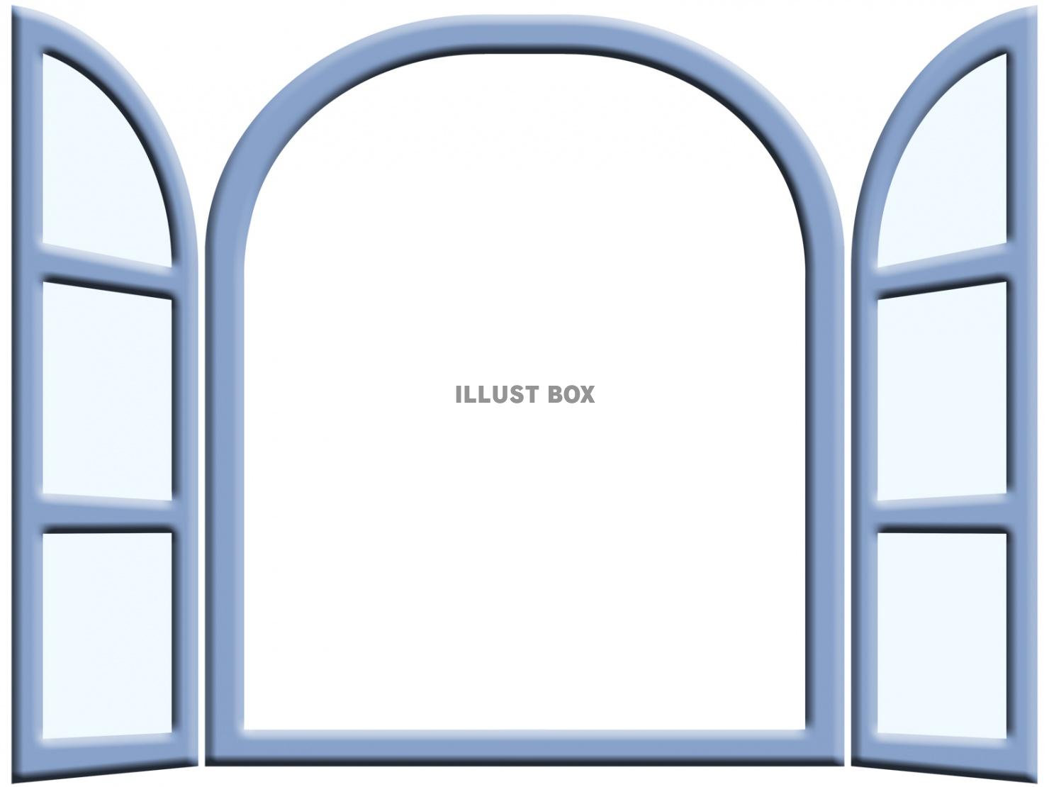 窓型フレーム：イラスト無料