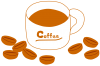 コーヒーカップとコーヒー豆２