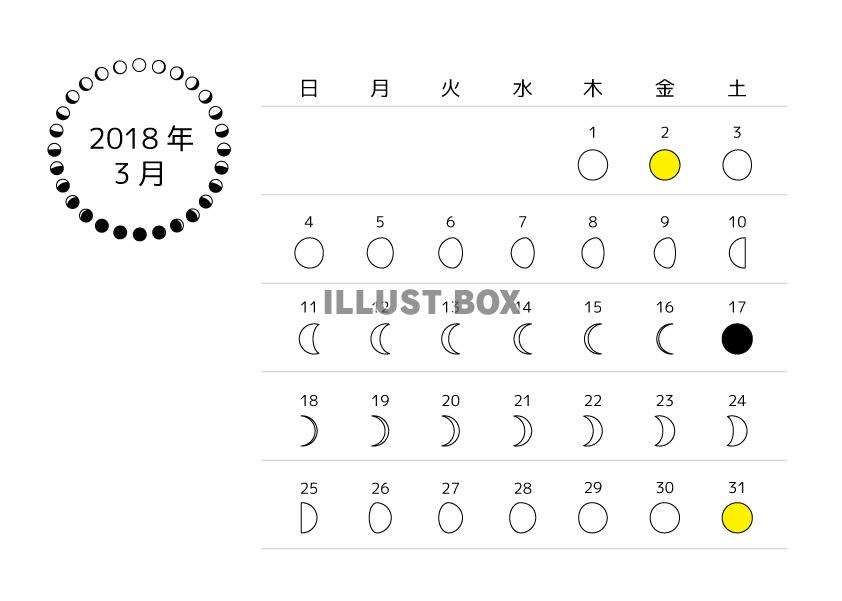 2018年3月　月齢カレンダー