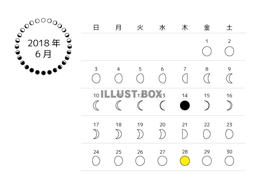 2018年6月　月齢カレンダー