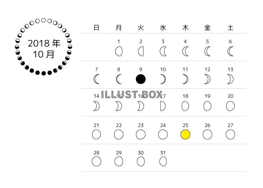 2018年10月　月齢カレンダー